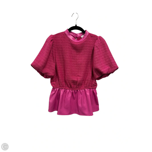 Blouse Short Sleeve By Voy In Pink, Size: S