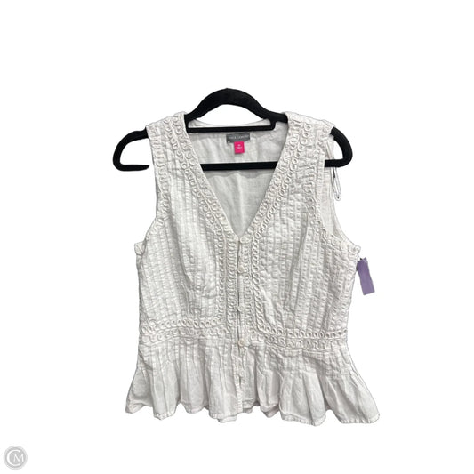 Blouse Sleeveless By Vince Camuto In White, Size: Xs