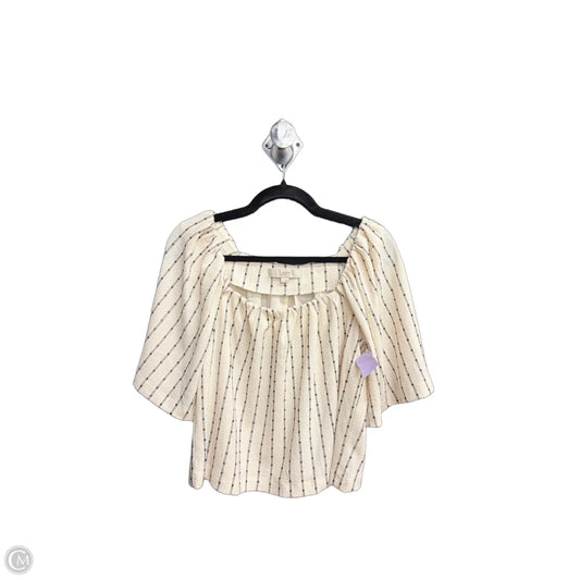 Blouse Short Sleeve By Loft In Black & Cream, Size: Xs