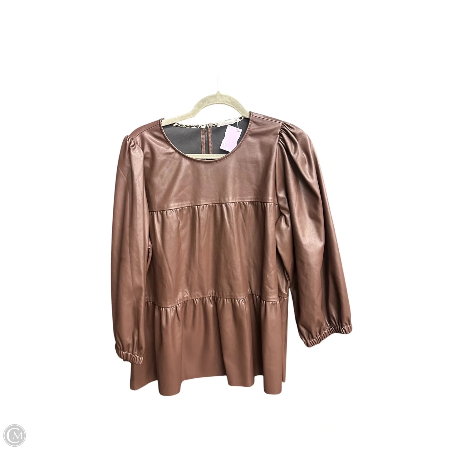 Tunic Long Sleeve By Thml In Brown, Size: Xl