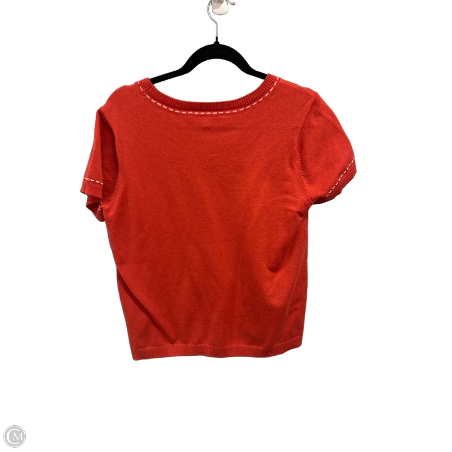 Top Short Sleeve By Downeast In Red & White, Size: M