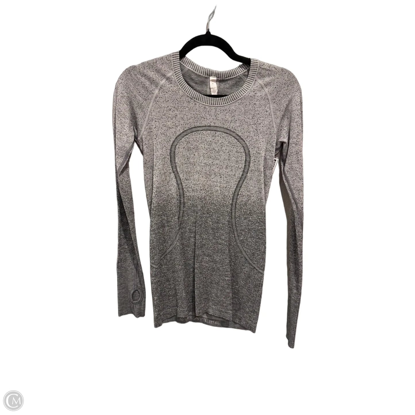 Athletic Top Long Sleeve Crewneck By Lululemon In Grey & White, Size: S