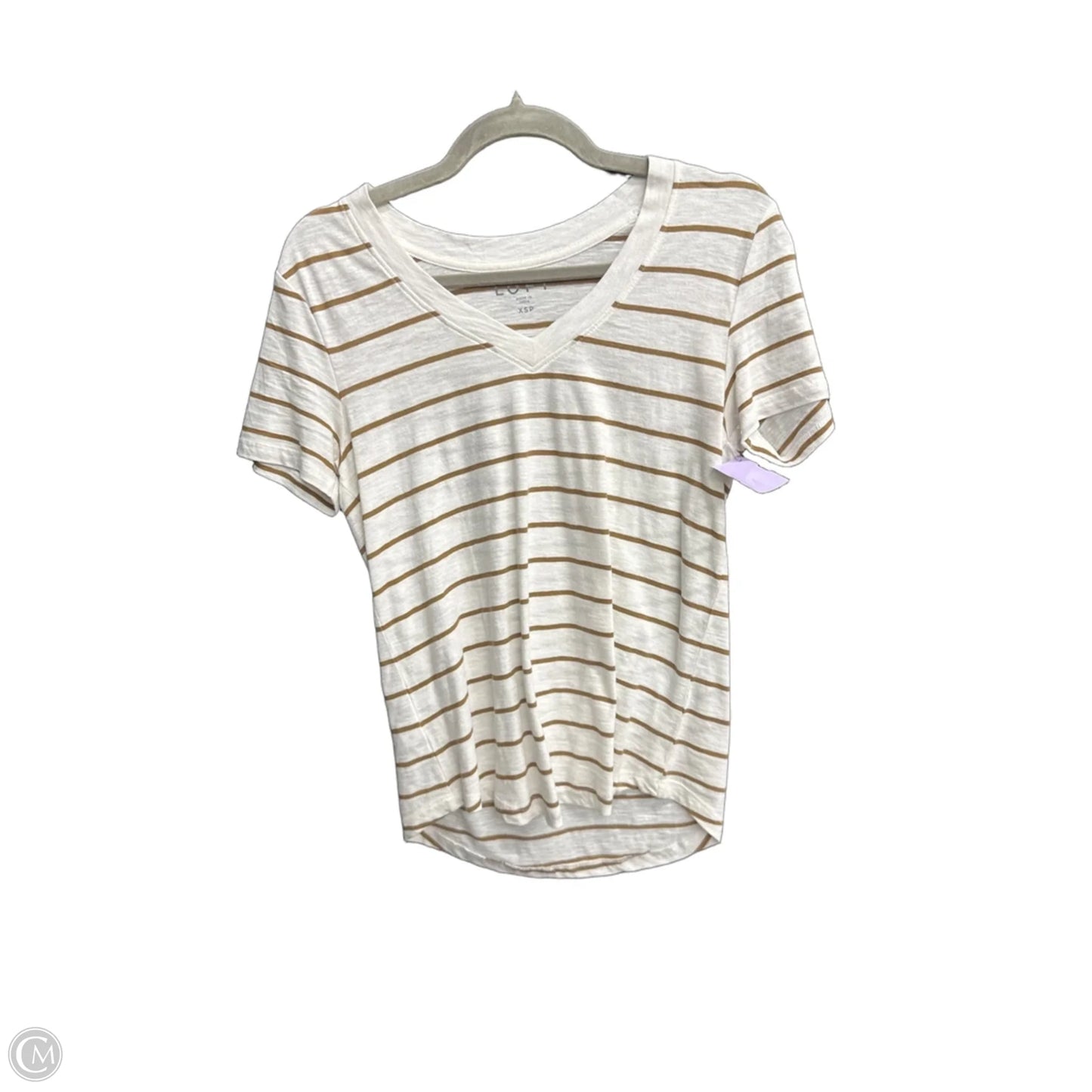 Top Short Sleeve By Loft In Striped Pattern, Size: Xsp