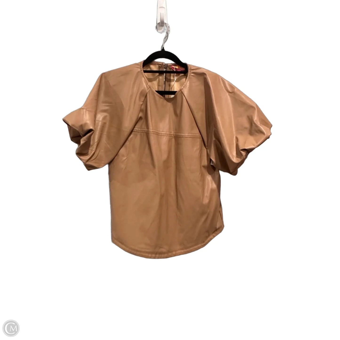 Blouse Short Sleeve By Thml In Brown, Size: M