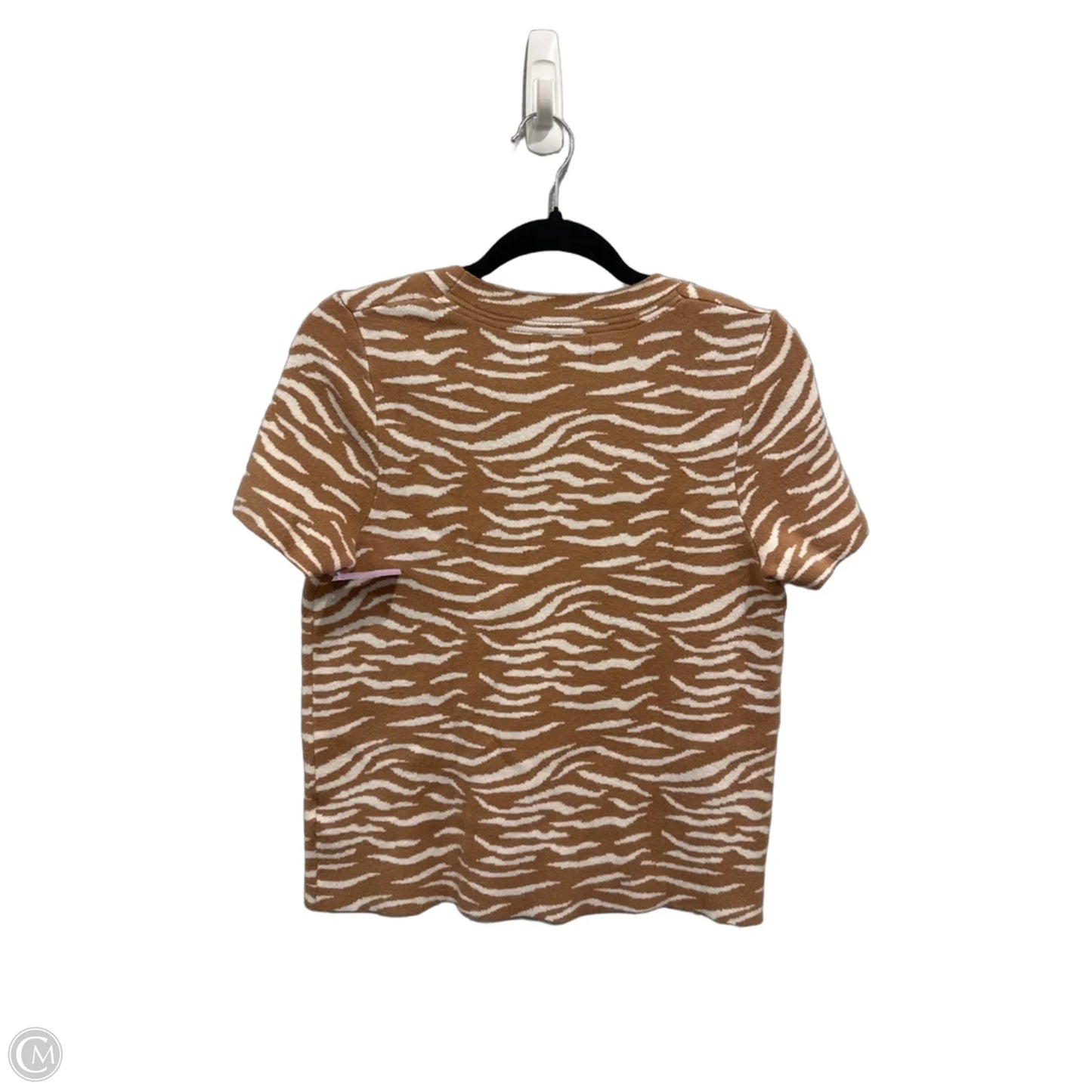 Top Short Sleeve By Anthropologie In Zebra Print, Size: M