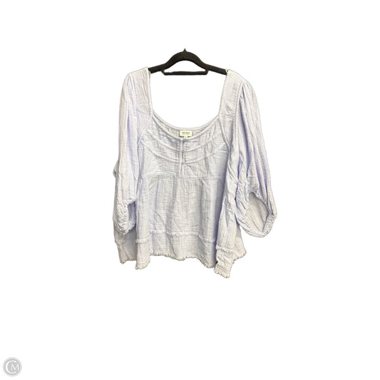 Top 3/4 Sleeve By True Craft In Blue, Size: 3x
