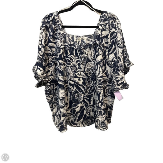 Top Short Sleeve By Clothes Mentor In Floral Print, Size: 3x