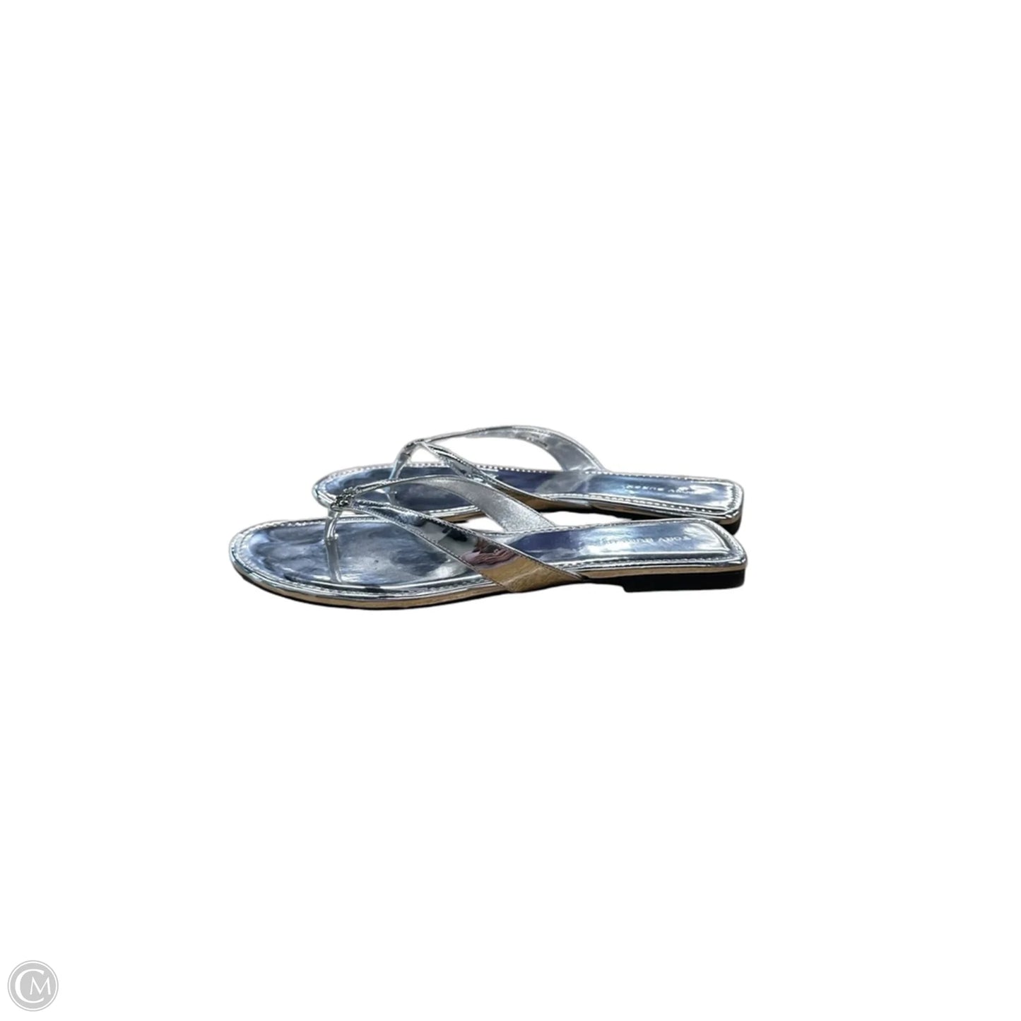 Sandals Designer By Tory Burch In Silver, Size: 9.5