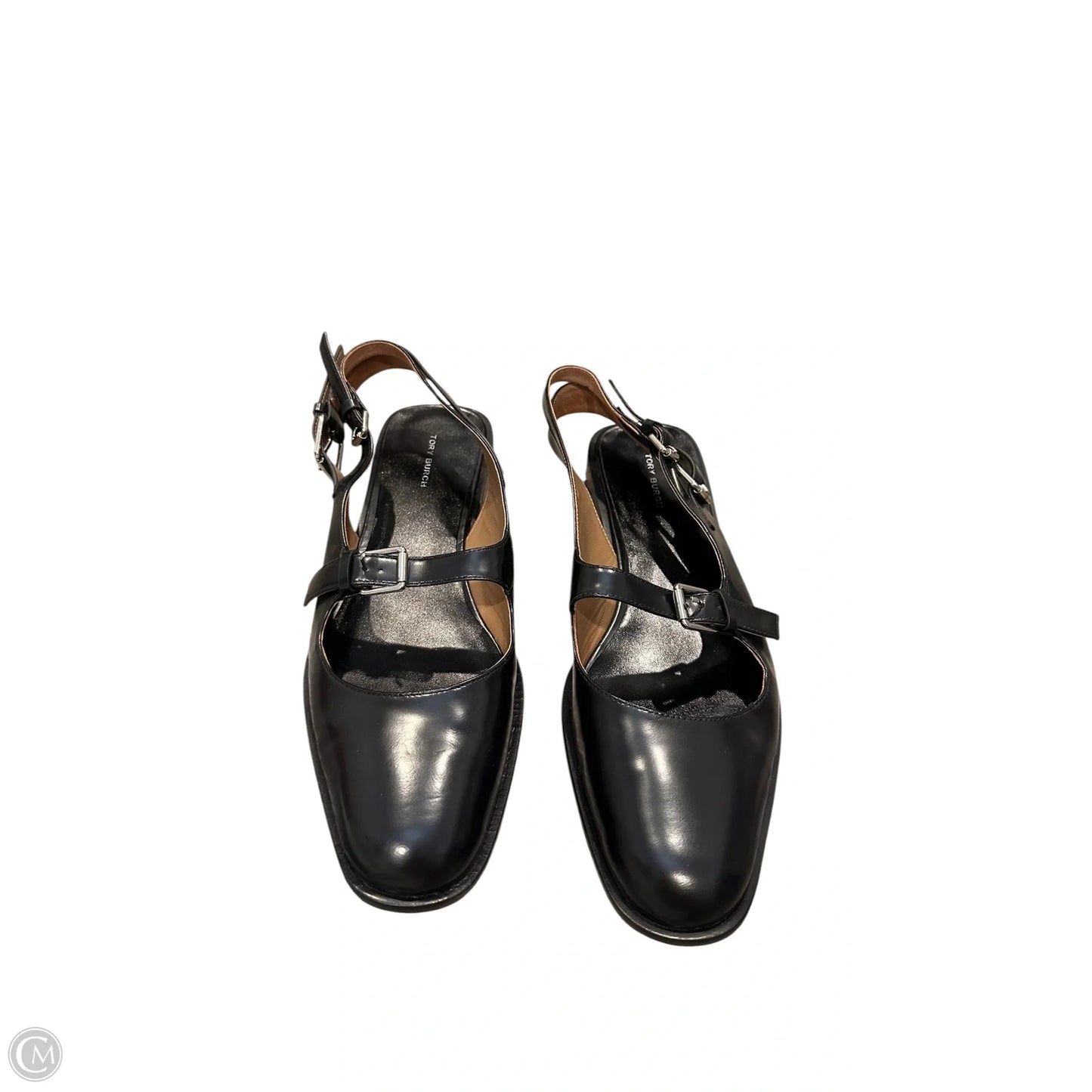 Shoes Designer By Tory Burch In Black & Silver, Size: 9.5