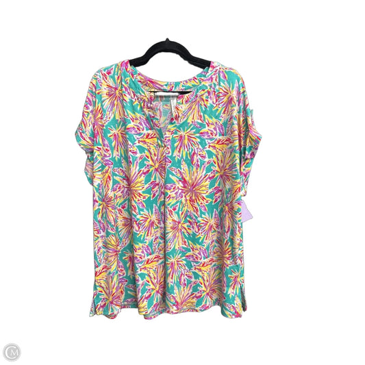 Top Short Sleeve By Dear Scarlett In Multi-colored, Size: 2x