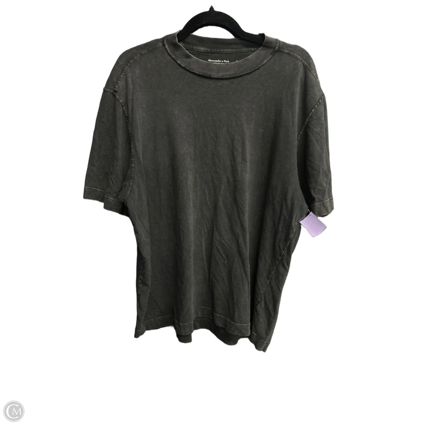 Top Short Sleeve By Abercrombie And Fitch In Grey, Size: L