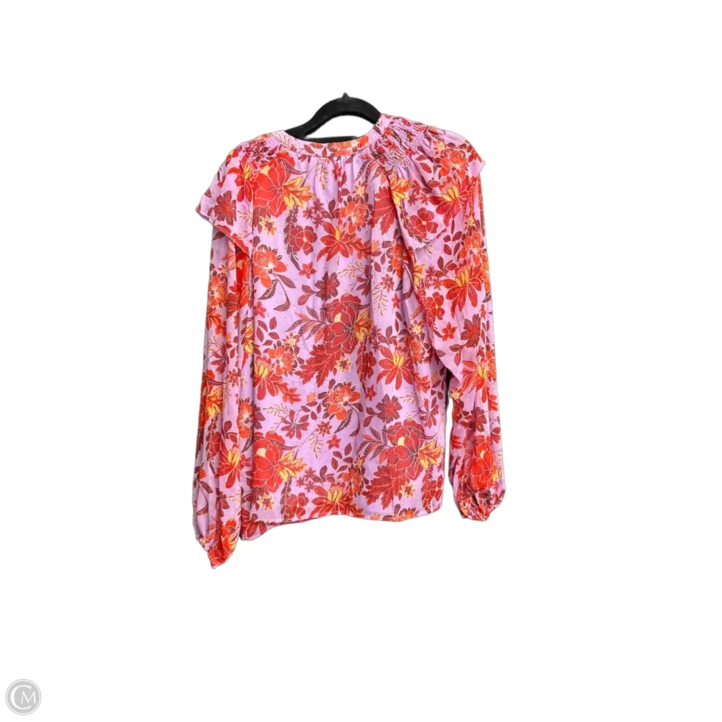 Blouse Long Sleeve By Skies Are Blue In Floral Print, Size: S