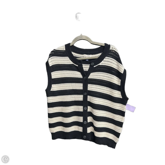 Sweater Short Sleeve By Universal Thread In Black & Cream, Size: M