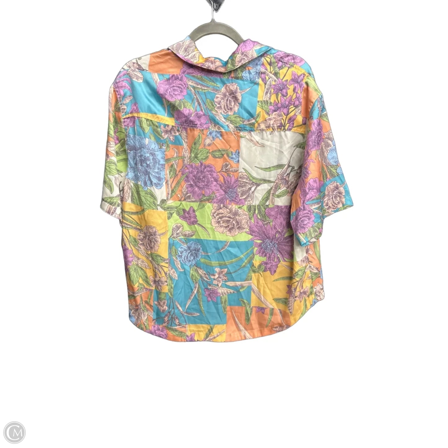 Blouse Short Sleeve By Current Air In Floral Print, Size: M