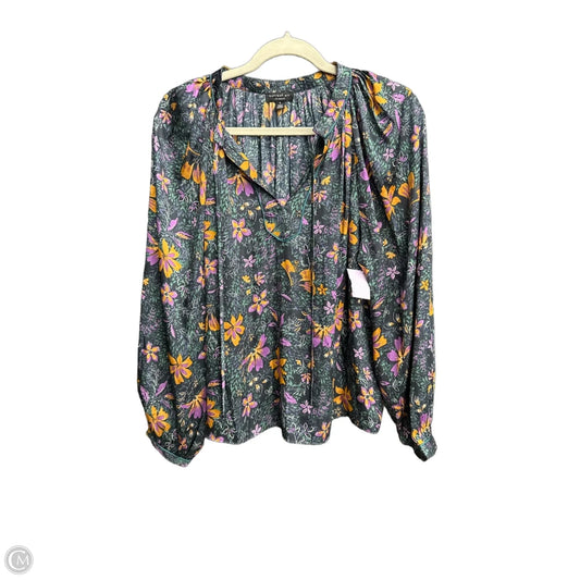 Blouse Long Sleeve By Current Air In Floral Print, Size: S