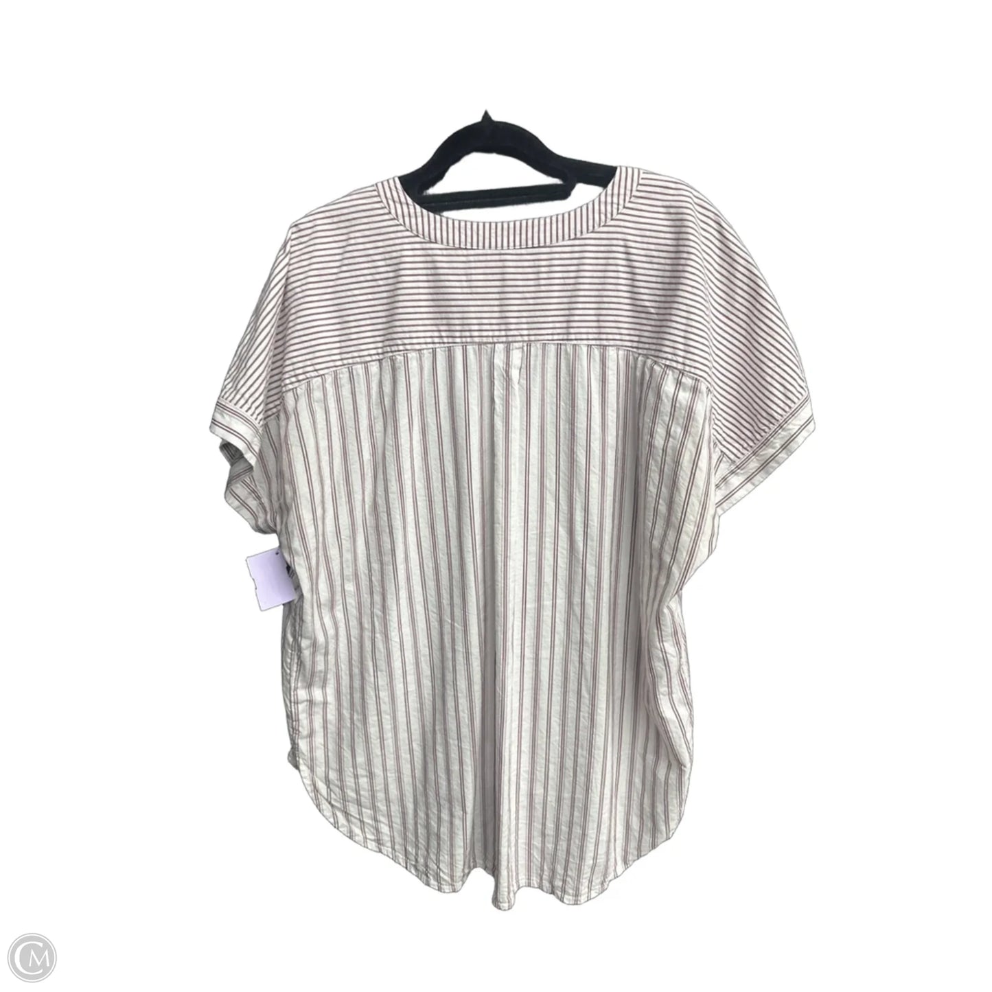 Top Short Sleeve By Loft In Striped Pattern, Size: L