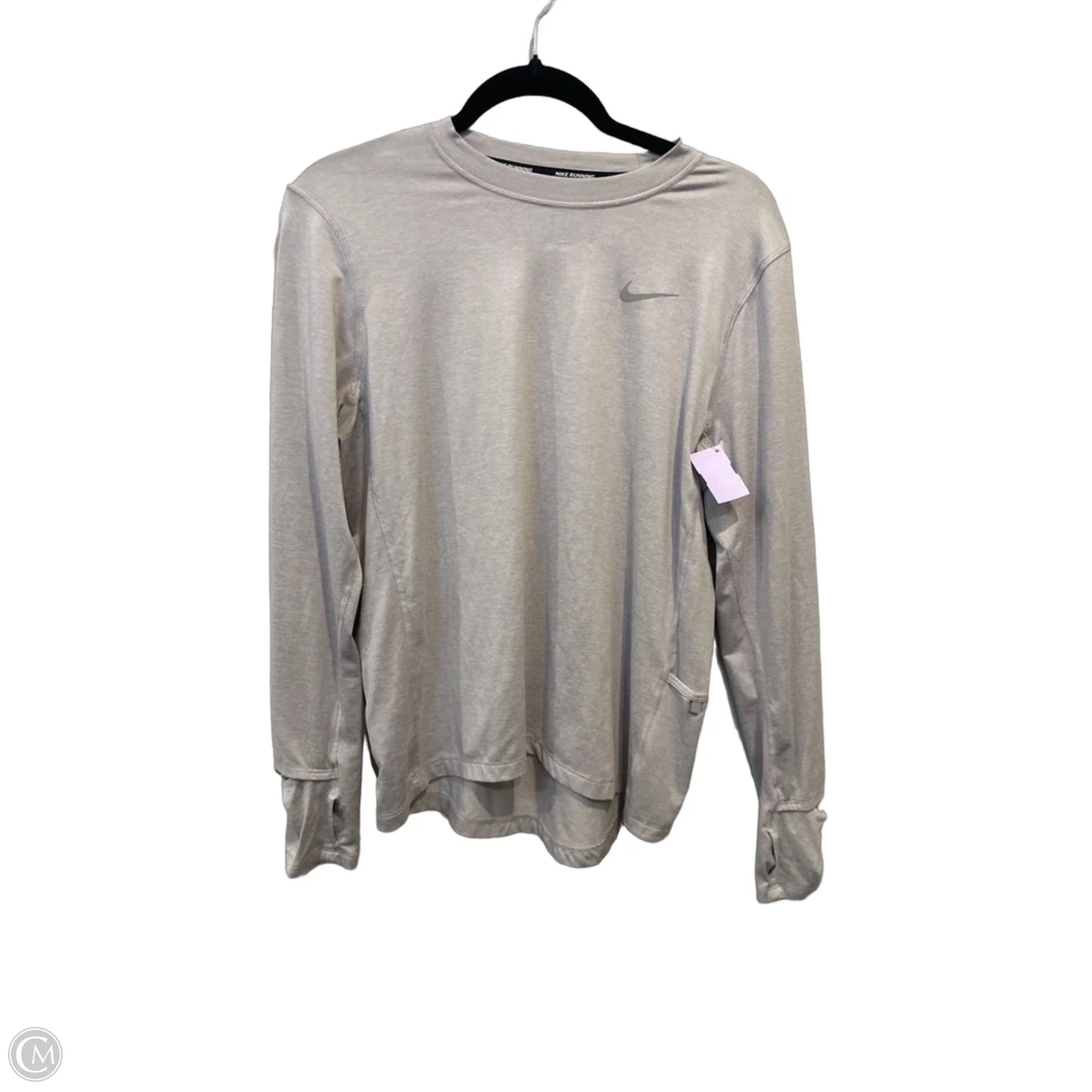 Athletic Top Long Sleeve Crewneck By Nike Apparel In Grey, Size: M