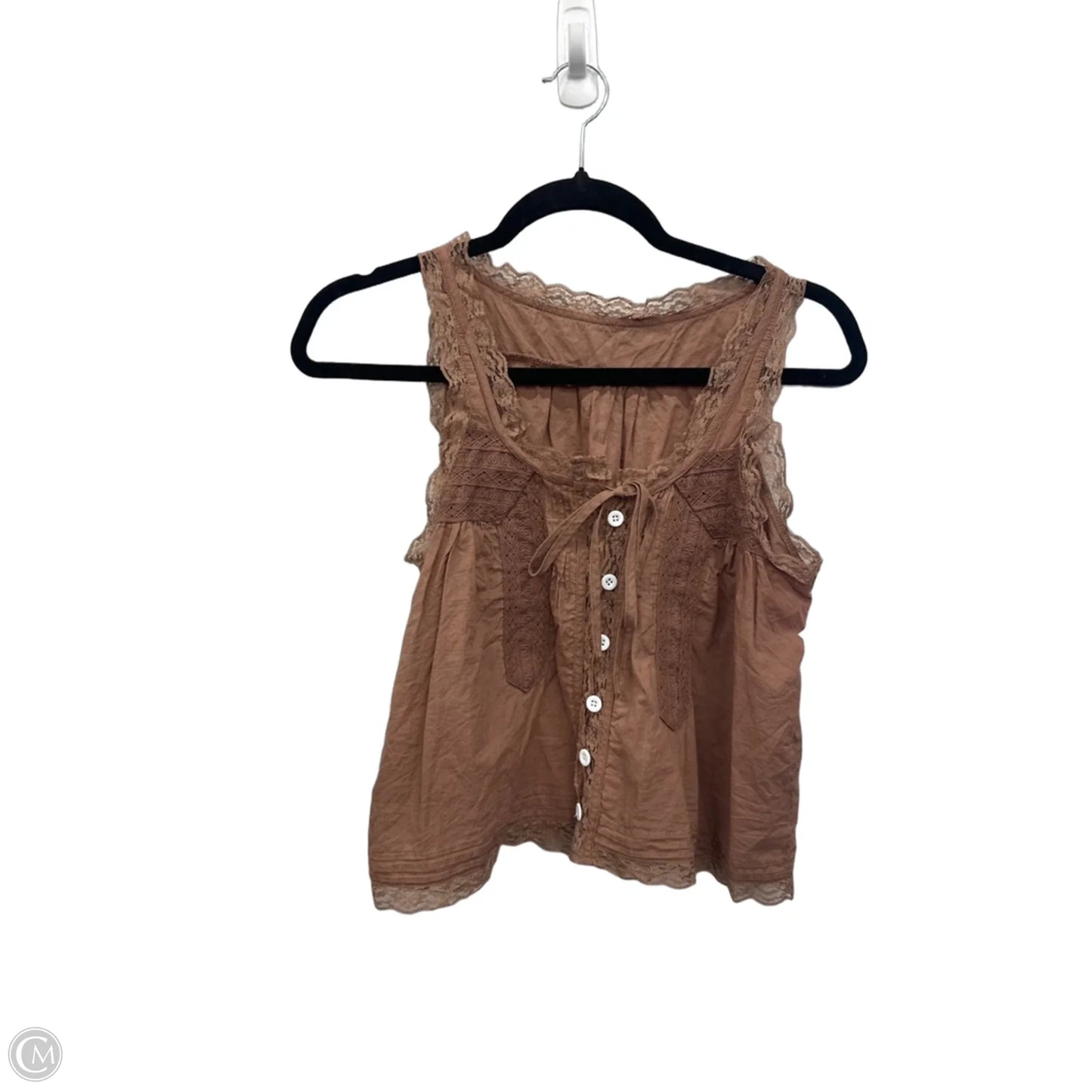 Blouse Sleeveless By Clothes Mentor In Brown, Size: S