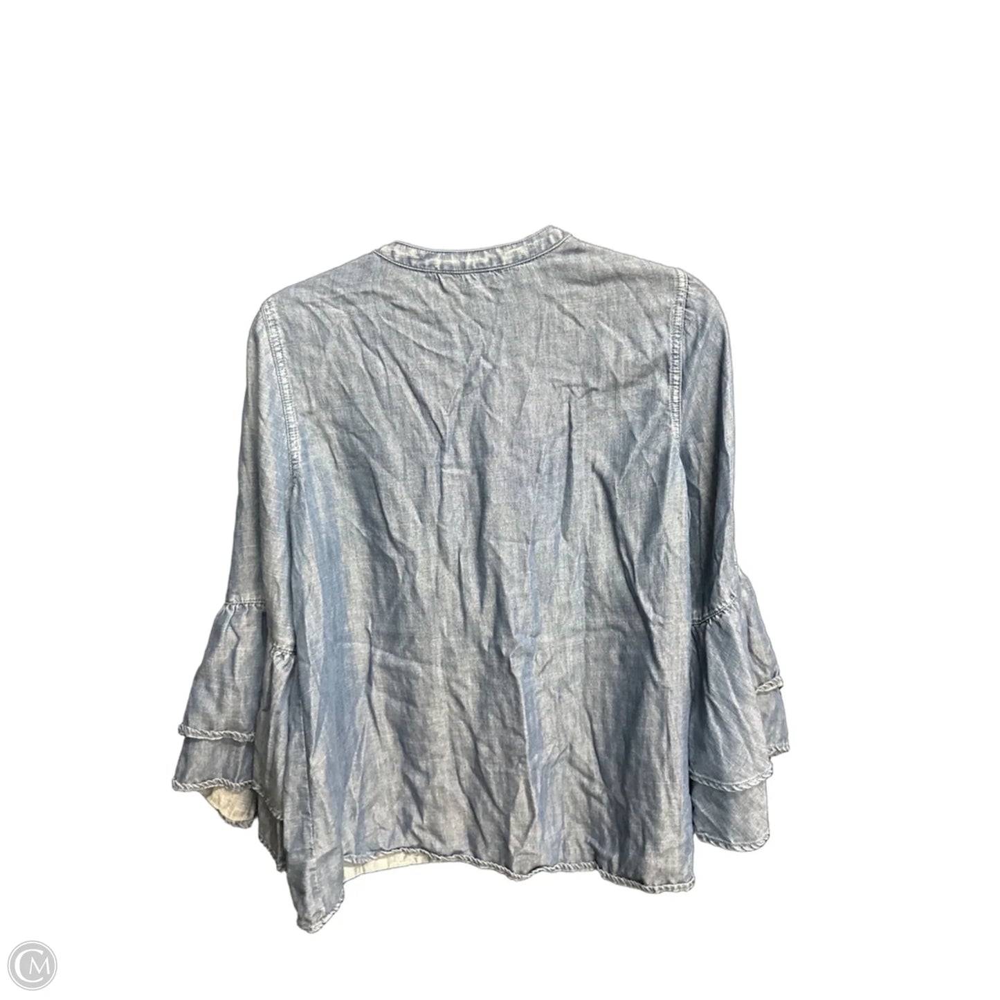 Top Long Sleeve By Gap In Blue Denim, Size: M