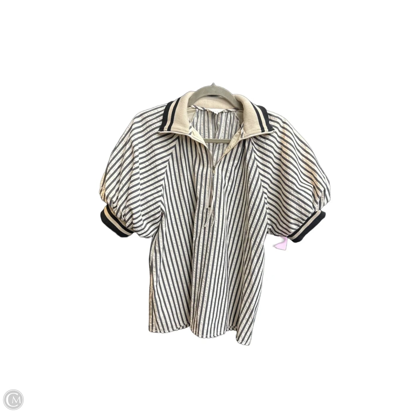 Blouse Short Sleeve By Entro In Striped Pattern, Size: S