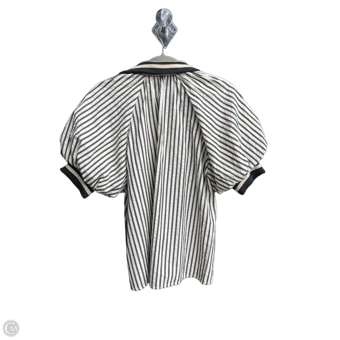 Blouse Short Sleeve By Entro In Striped Pattern, Size: S
