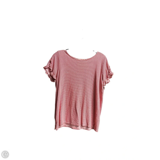 Top Short Sleeve Basic By Loft In Red & White, Size: M