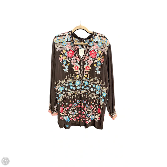 Top Long Sleeve By Johnny Was In Multi-colored, Size: Xl
