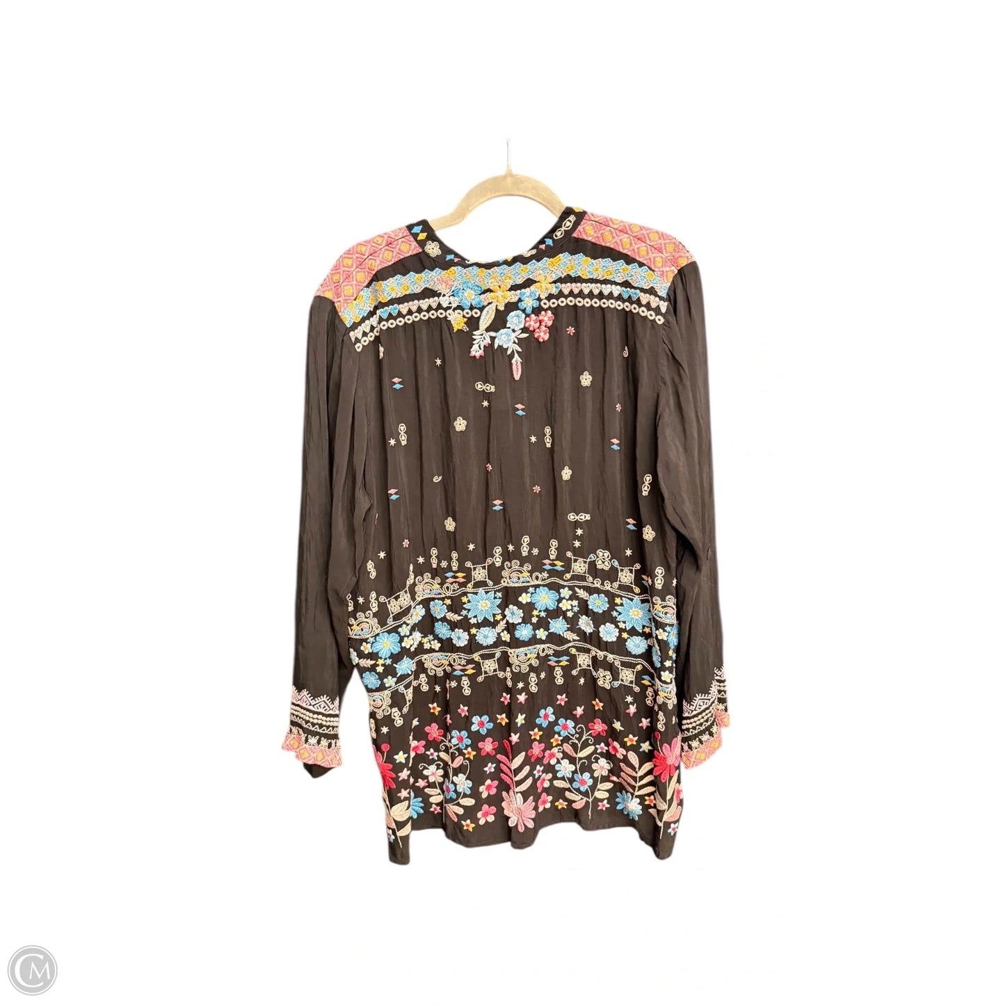 Top Long Sleeve By Johnny Was In Multi-colored, Size: Xl