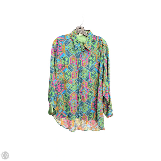 Top Long Sleeve By Benetton In Green, Size: M