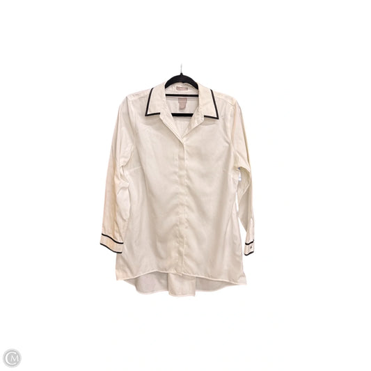 Top Long Sleeve By Chicos In Black & White, Size: M