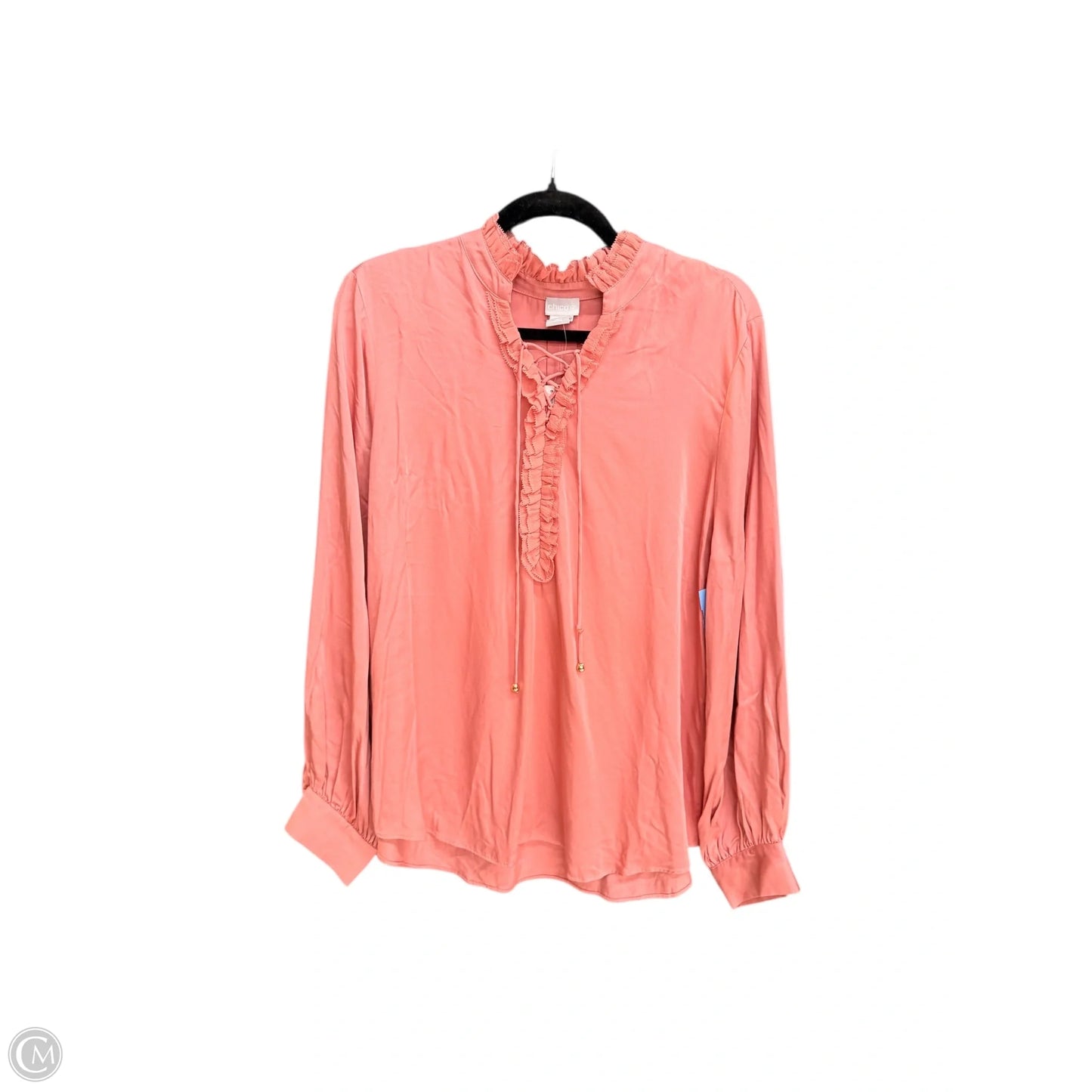 Top Long Sleeve By Chicos In Pink, Size: L