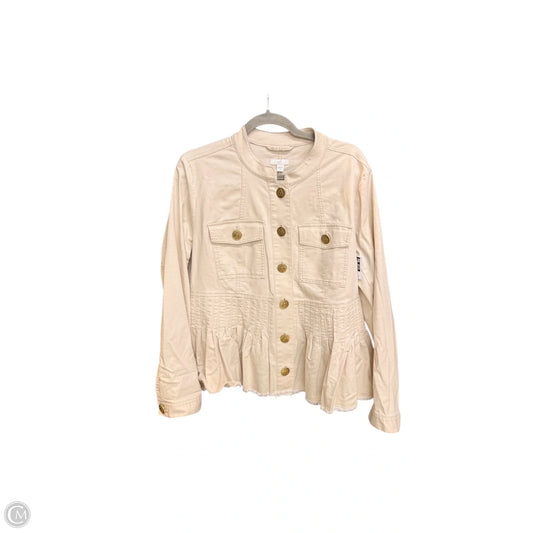 Jacket Denim By J. Jill In Beige, Size: M