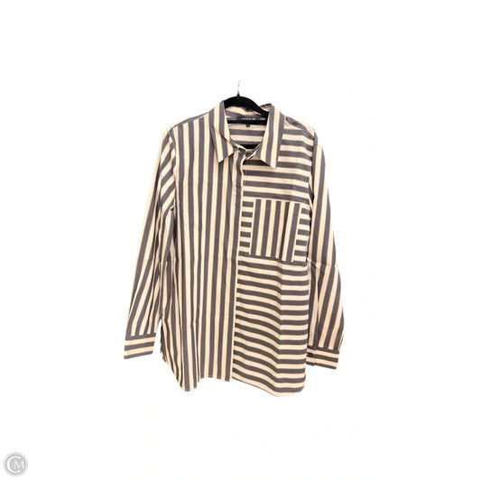 Top Long Sleeve Designer By Lafayette 148 In Striped Pattern, Size: L