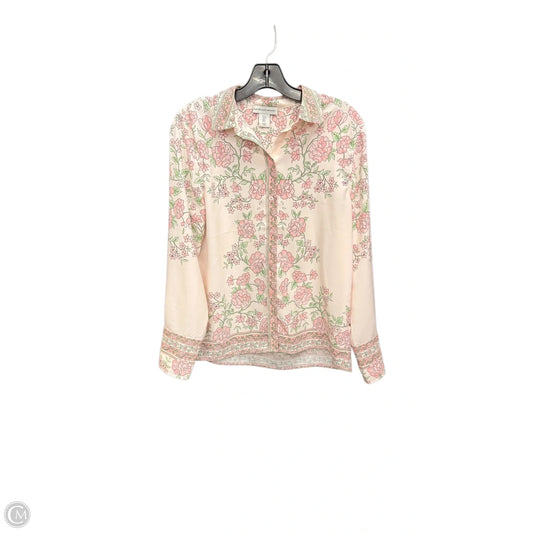 Top Long Sleeve By Cupcakes And Cashmere In Green & Pink, Size: S