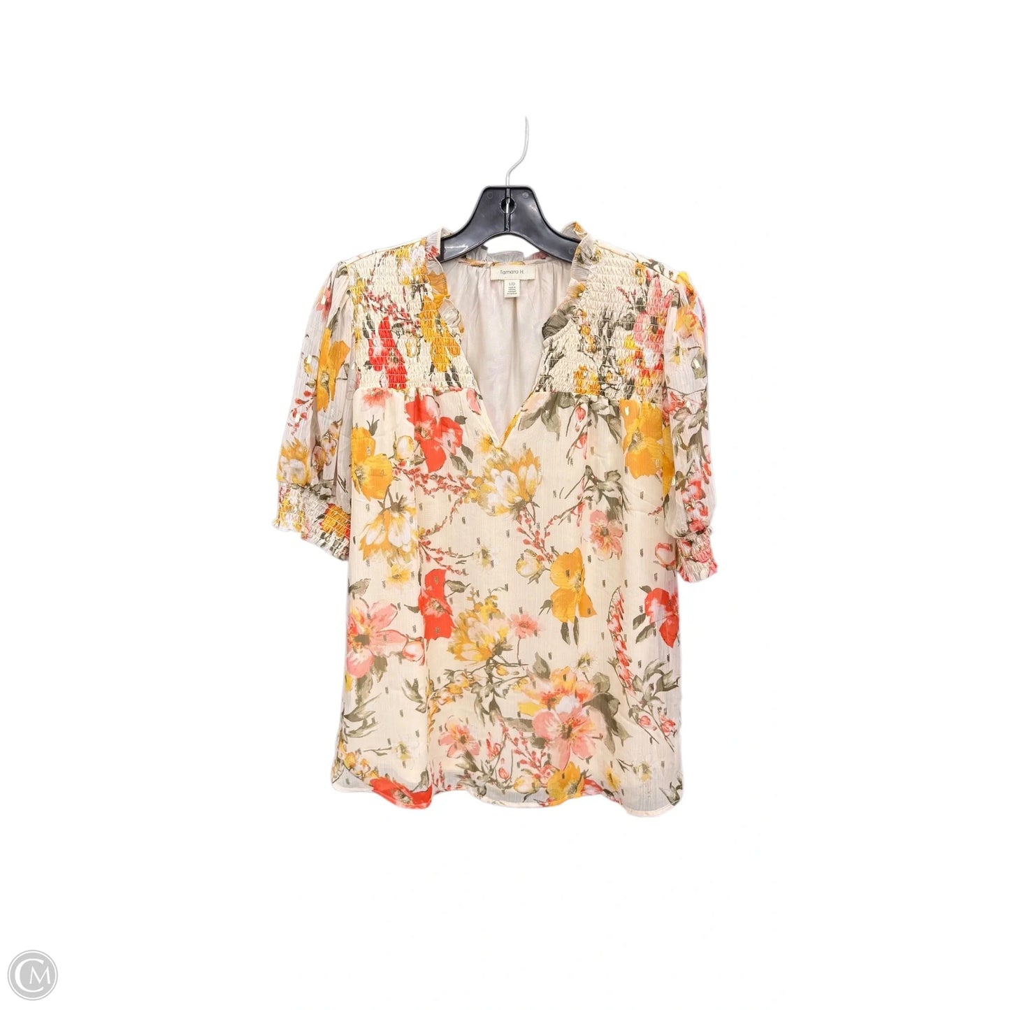 Top Short Sleeve By Tamara H In Beige, Size: Sp