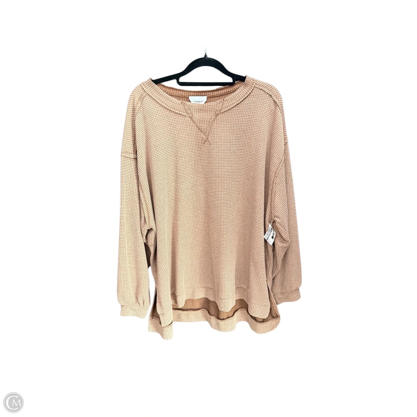 Top Long Sleeve By Andree By Unit In Brown, Size: S