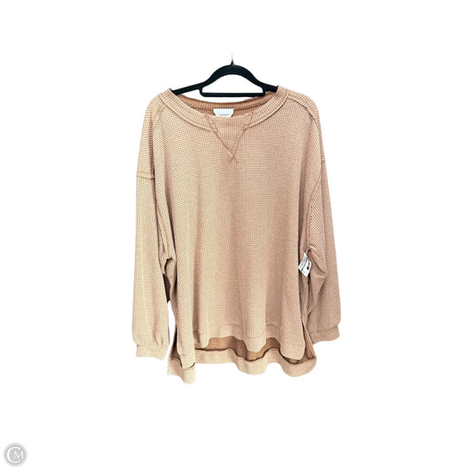 Top Long Sleeve By Andree By Unit In Brown, Size: S