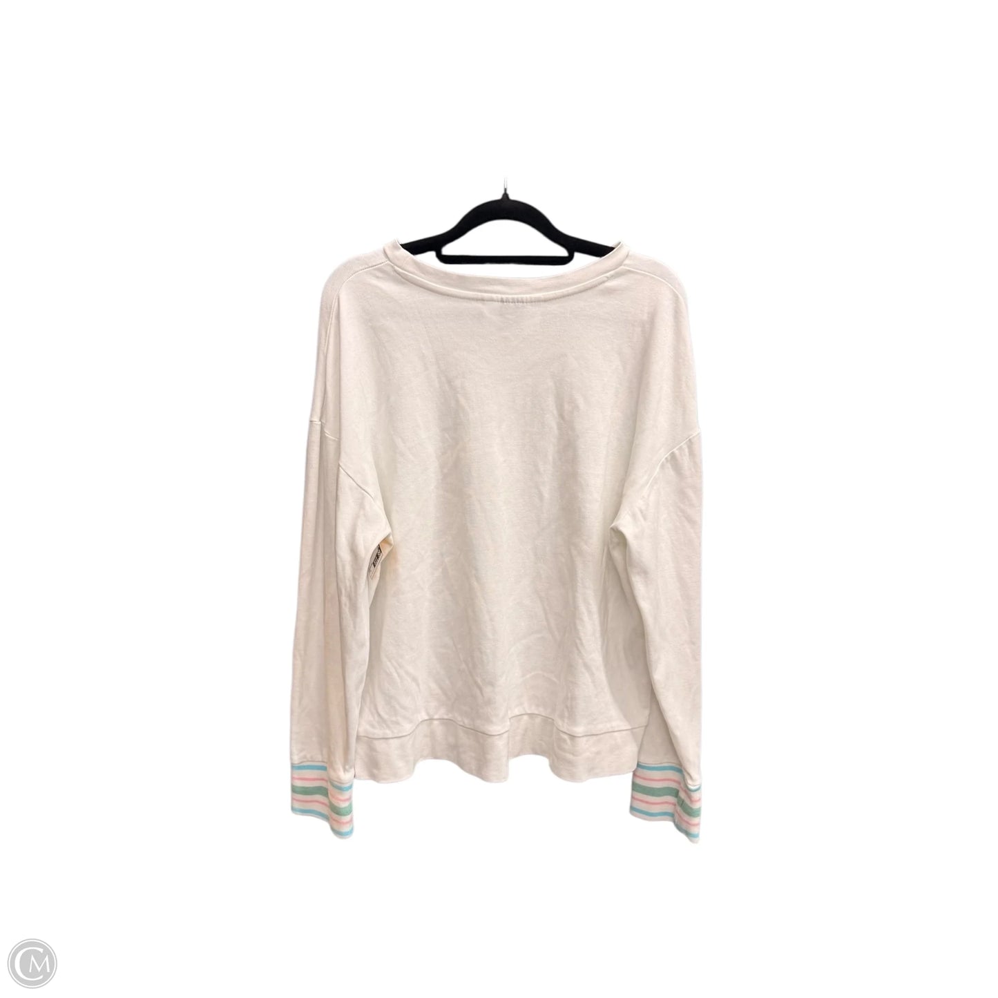 Top Long Sleeve By Clothes Mentor In White, Size: L