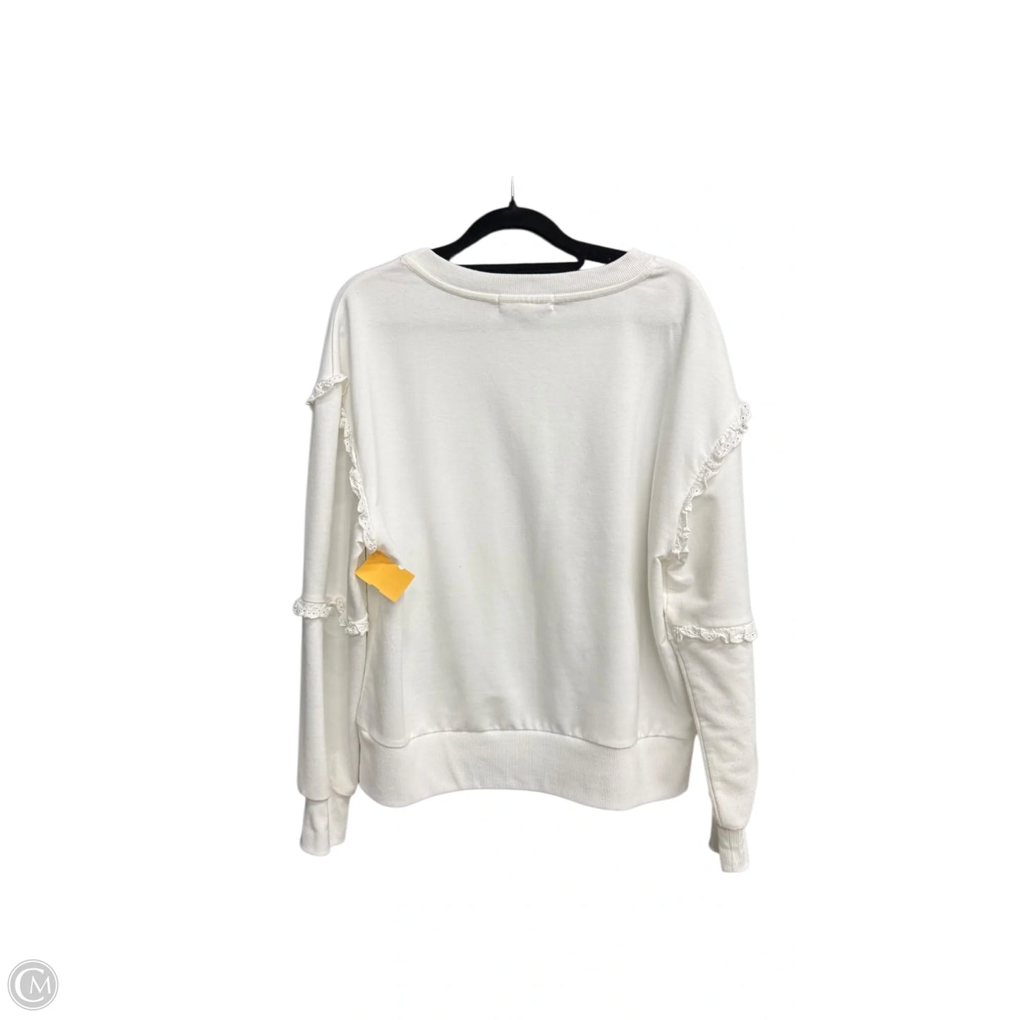 Top Long Sleeve By Clothes Mentor In White, Size: M