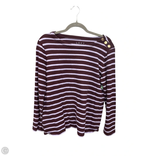 Top Long Sleeve By Loft In Brown & Purple, Size: M