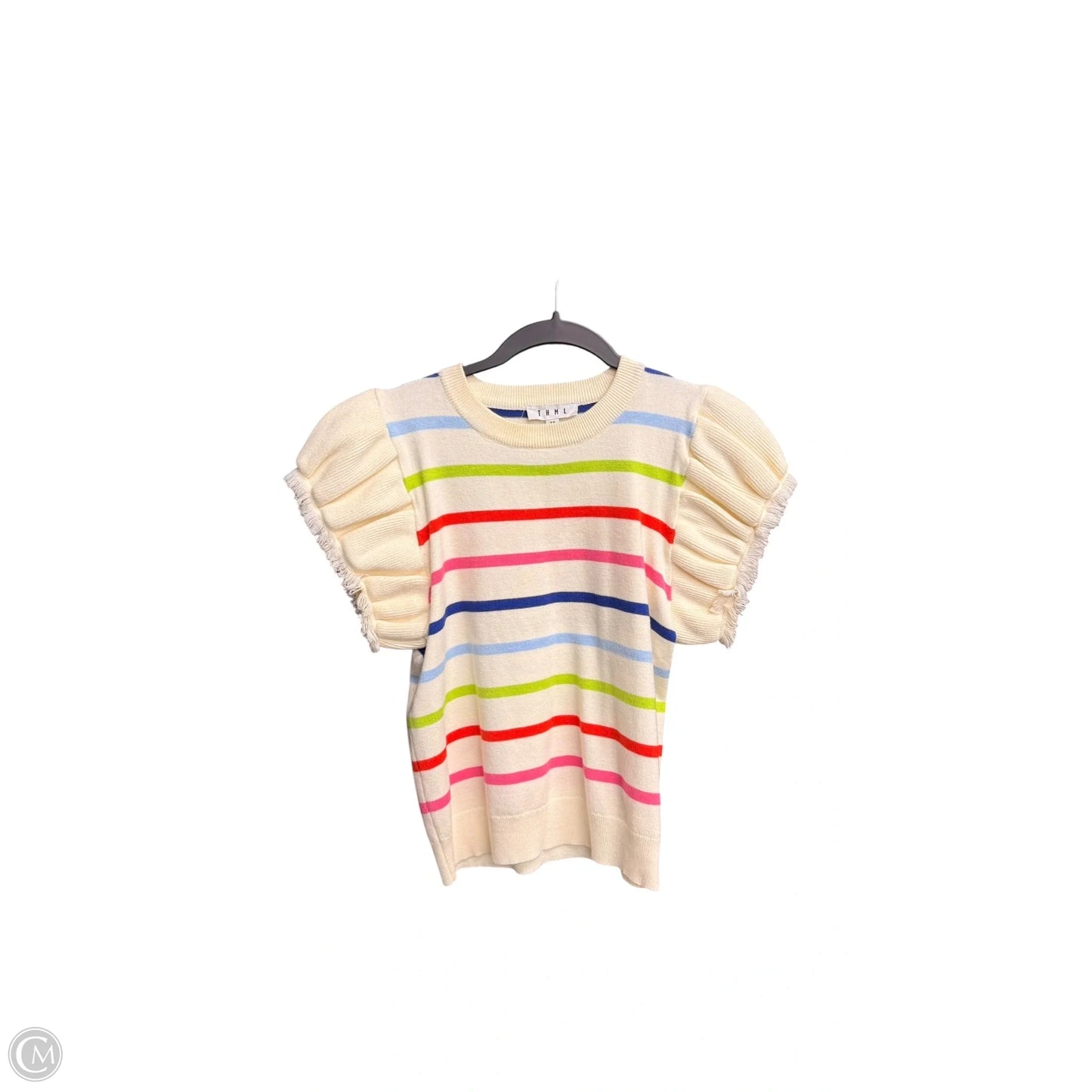 Top Short Sleeve By Thml In Striped Pattern, Size: Xs