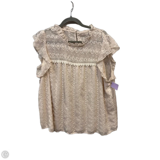 Top Short Sleeve By Shein In Cream, Size: 2x