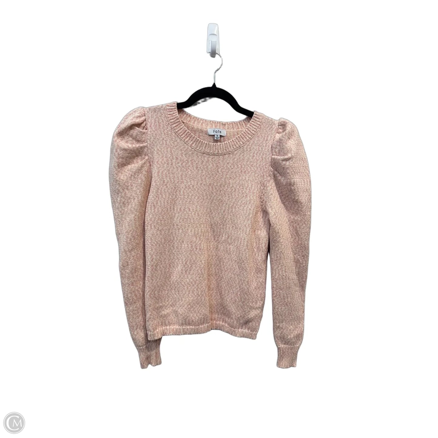 Top Long Sleeve By Fate In Cream & Pink, Size: S