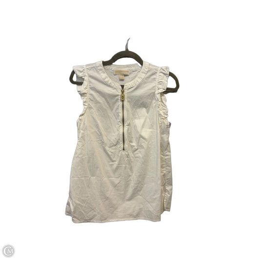 Top Sleeveless Designer By Michael Kors In White, Size: M