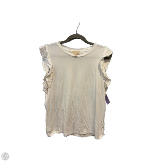 Top Sleeveless Designer By Michael Kors In White, Size: M