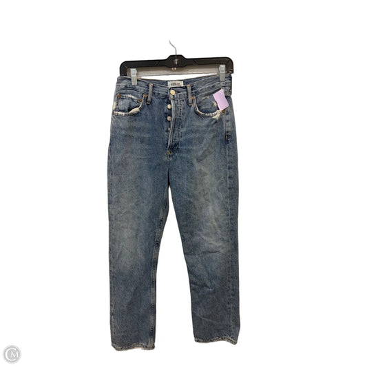 Jeans Straight By Agolde In Blue Denim, Size: 2