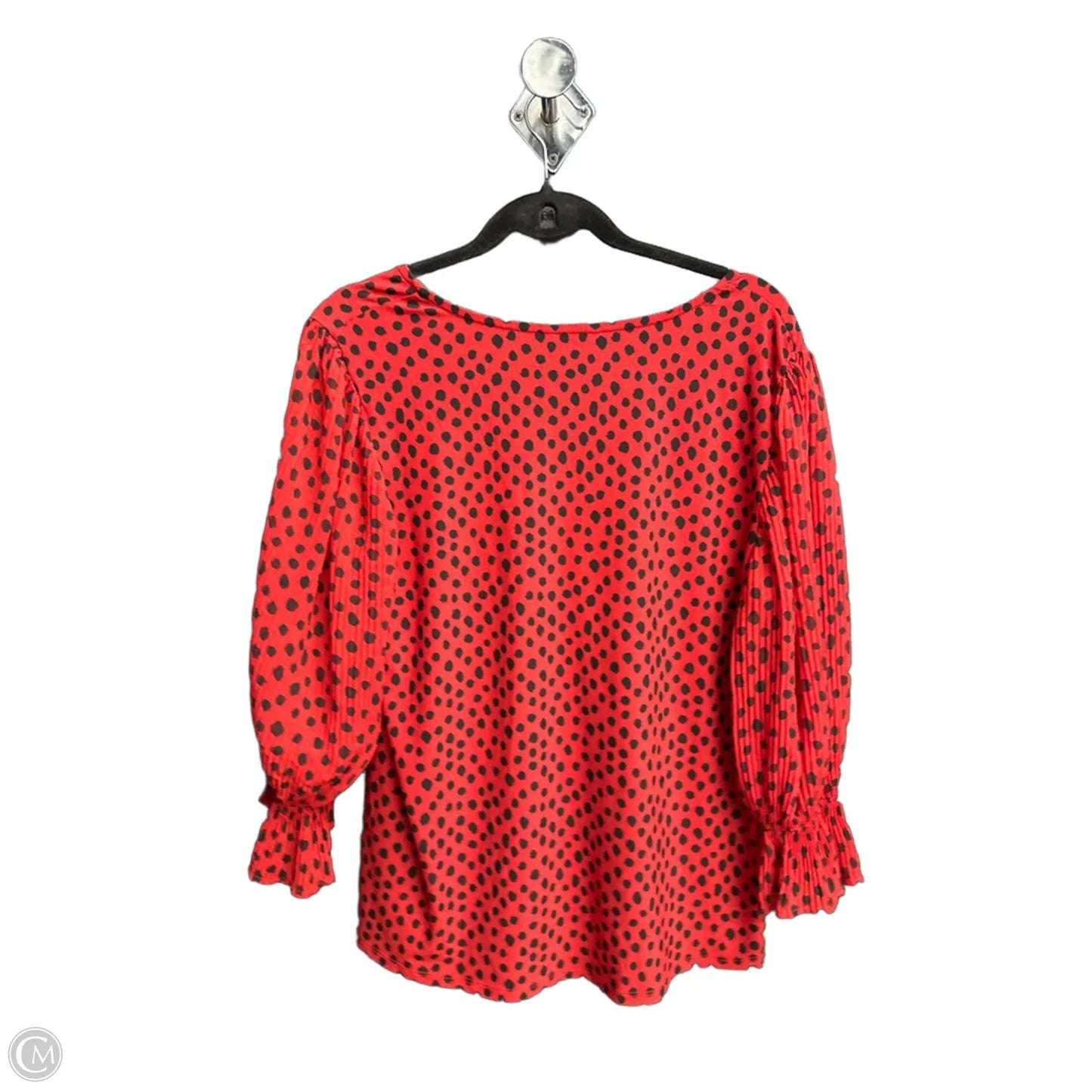 Top Long Sleeve By Cato In Polkadot Pattern, Size: M