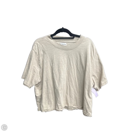 Top Short Sleeve Basic By The Drop In Beige, Size: Xxl