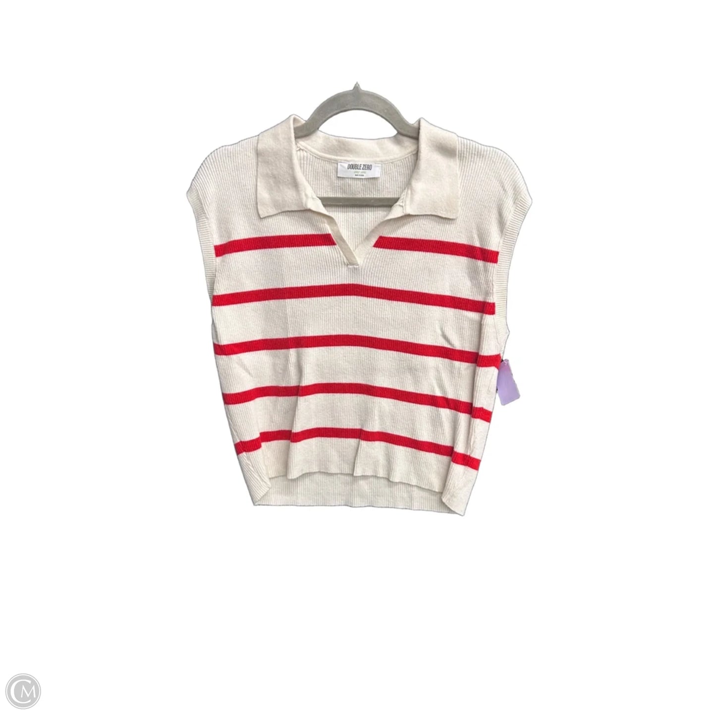 Top Sleeveless By Double Zero In Red & Tan, Size: S