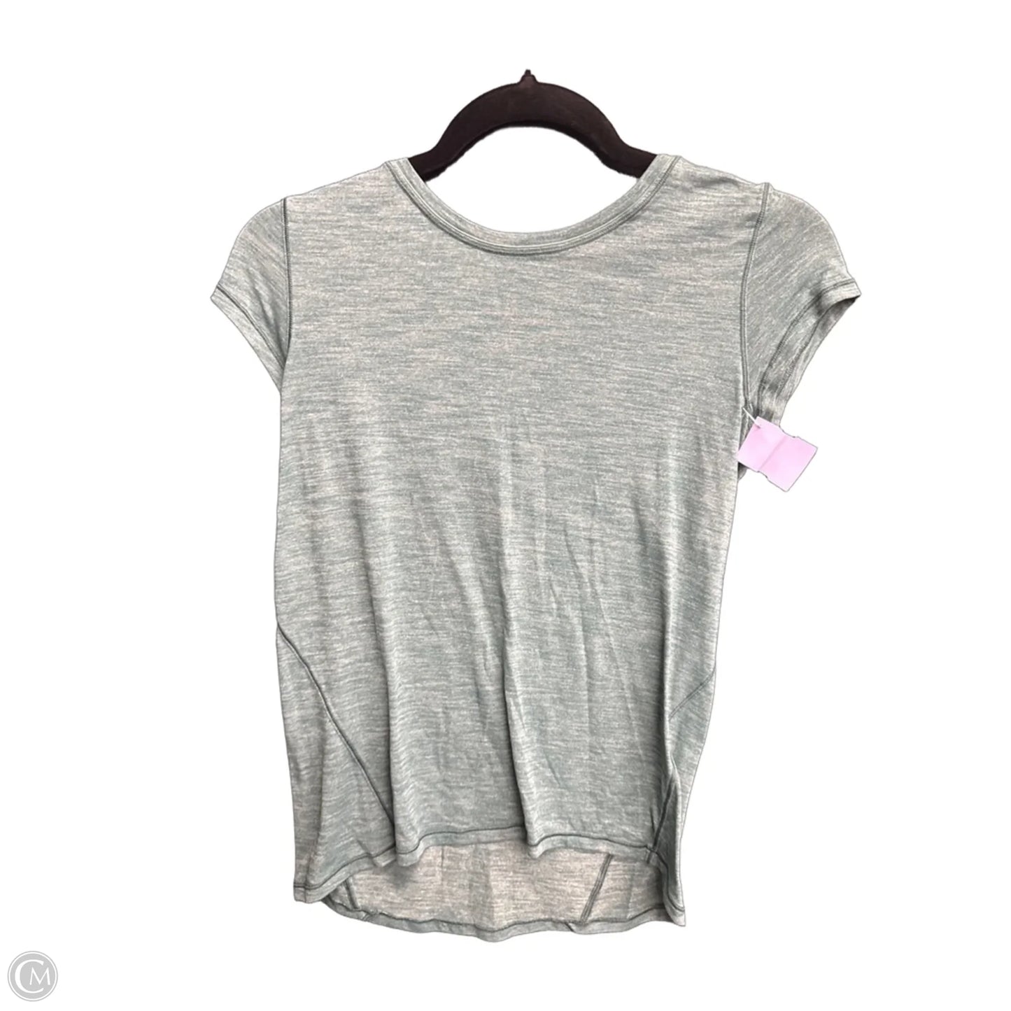 Athletic Top Short Sleeve By Lululemon In Green, Size: Xs